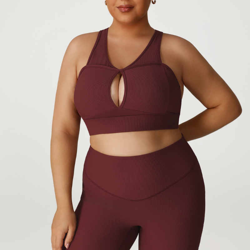 Women's Plus size wooden strength yoga sports bra