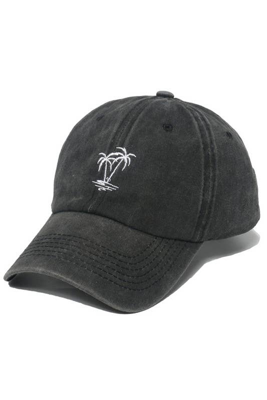 Soft Top Baseball Cap, Coconut Tree Design