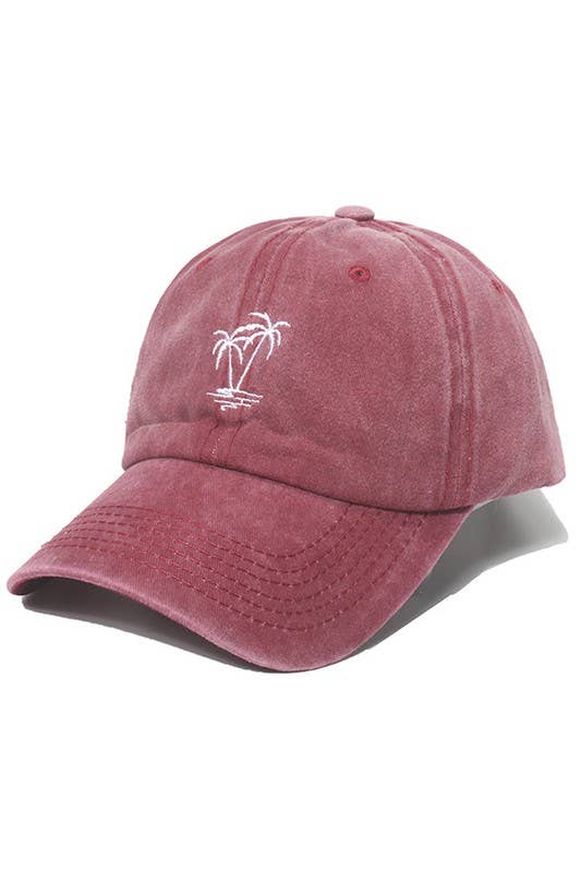 Soft Top Baseball Cap, Coconut Tree Design