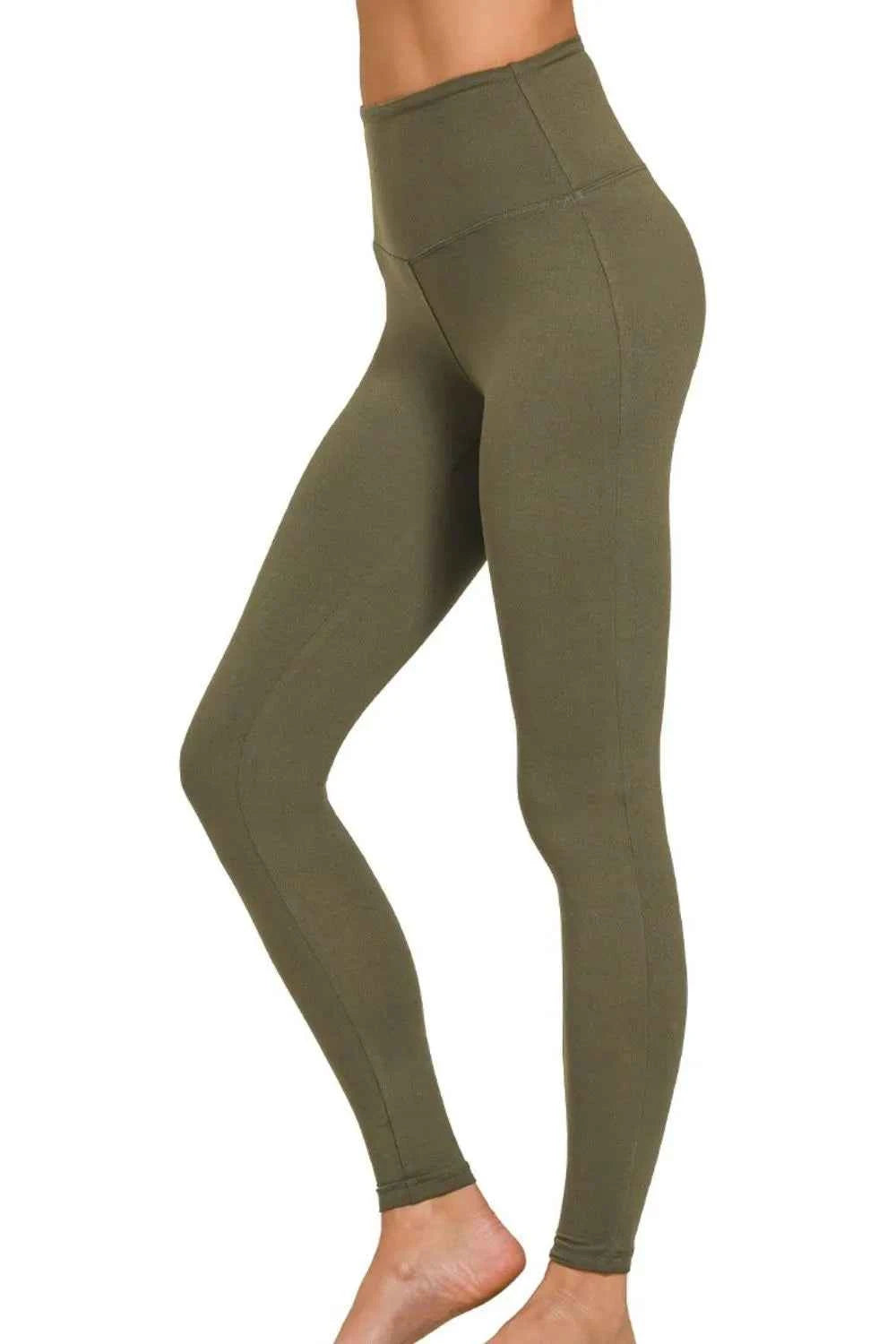 Zenana Premium Microfiber Wide Waistband Leggings