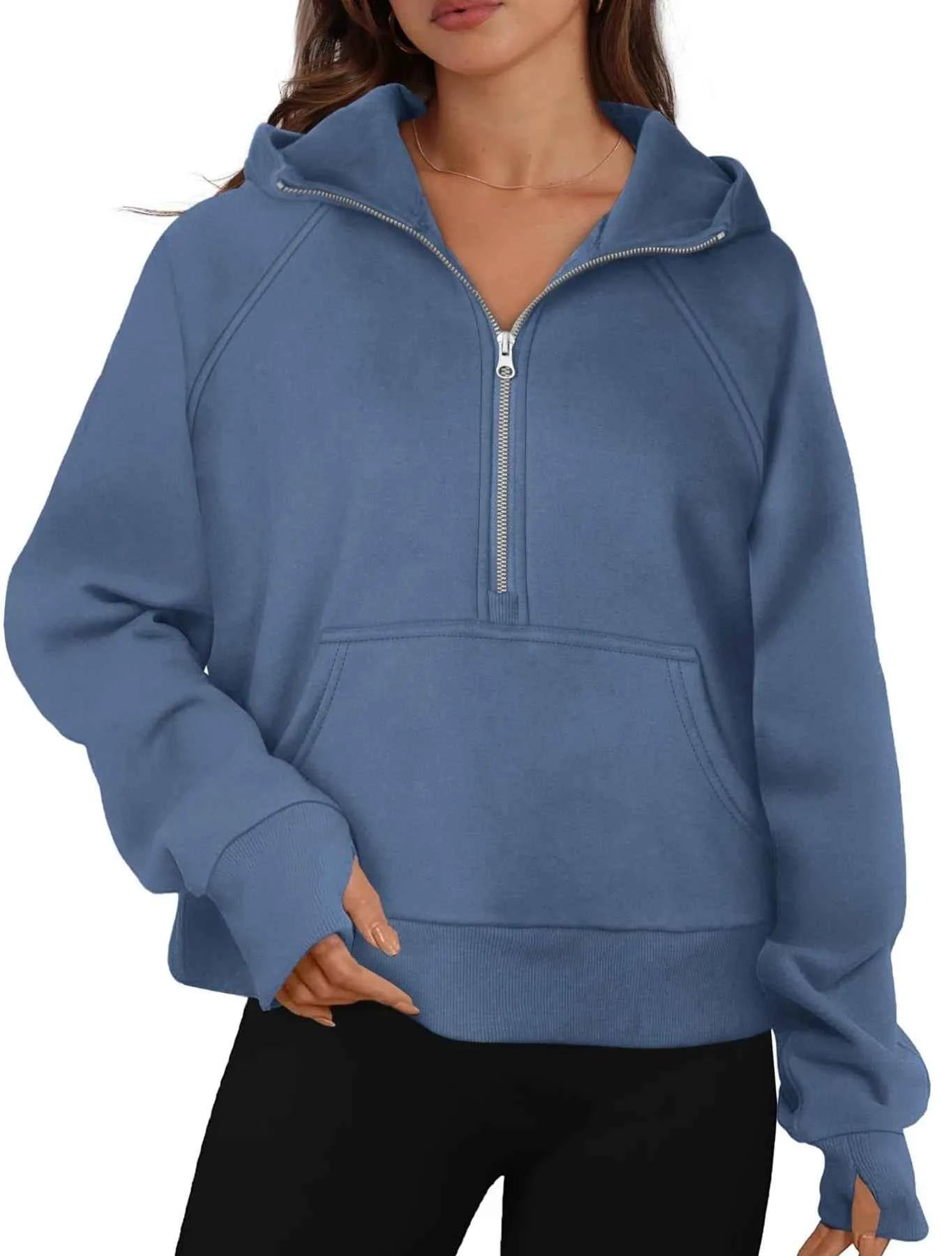Half-Zip Hoodie with Kangaroo Pocket