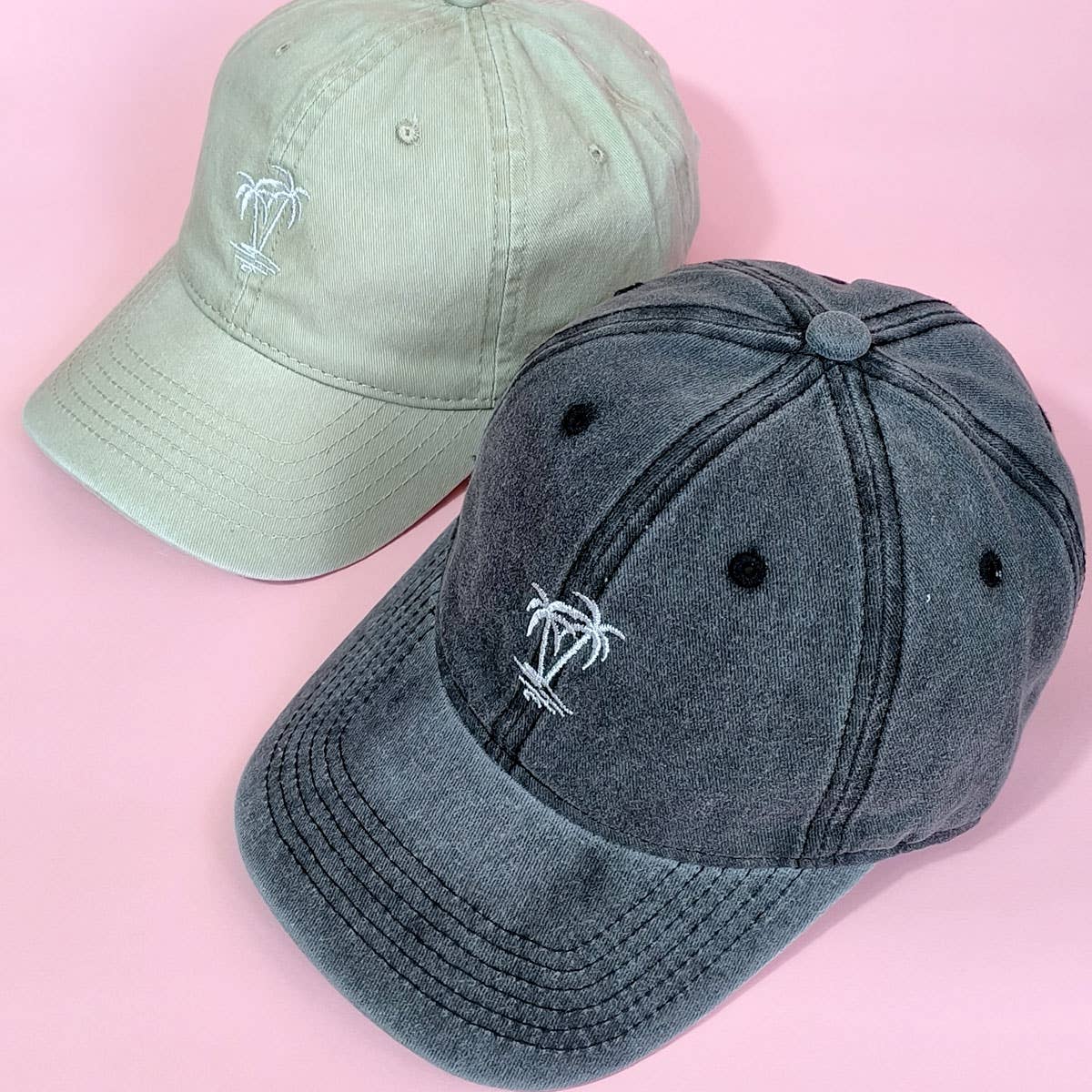 Soft Top Baseball Cap, Coconut Tree Design