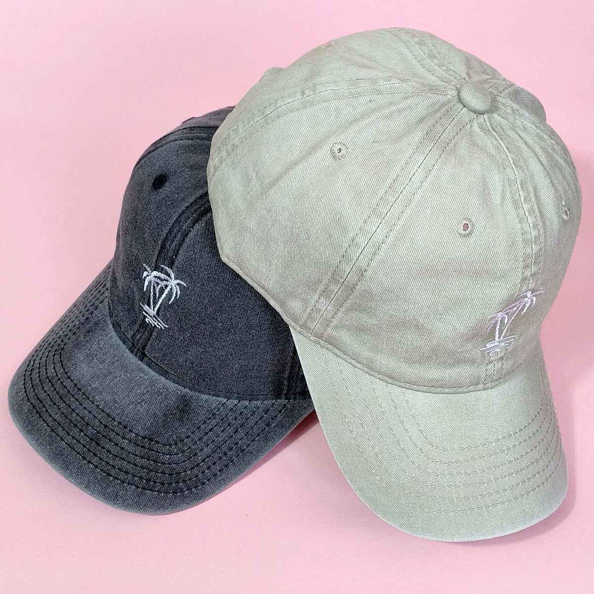 ACCITY - Soft Top Baseball Cap, Coconut Tree Design CWAH0017