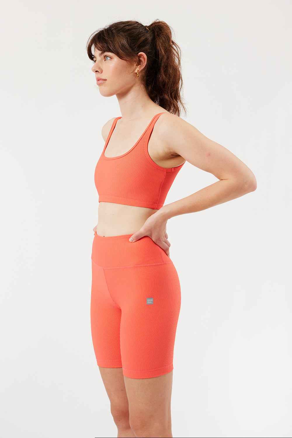 Scarlett ribbed sports bra pop orange