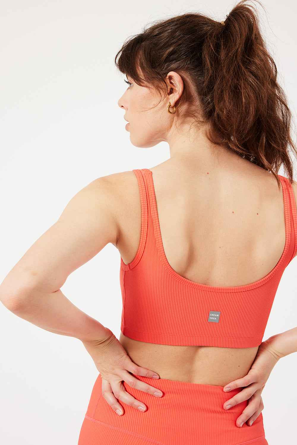 Scarlett ribbed sports bra pop orange