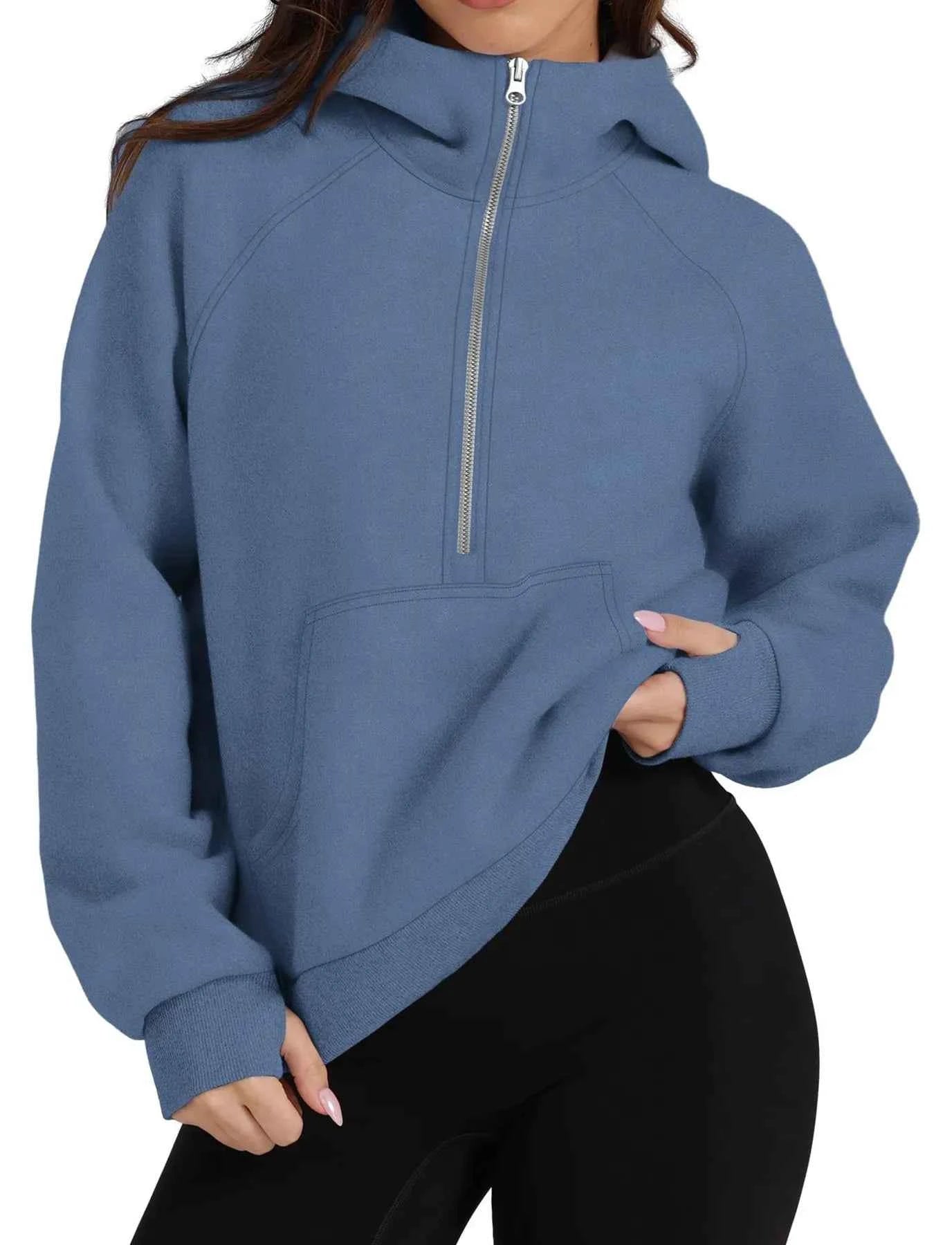 Half-Zip Hoodie with Kangaroo Pocket