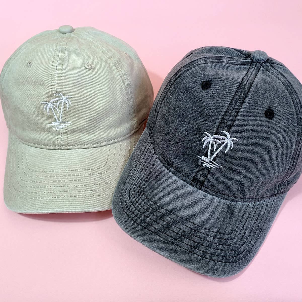 Soft Top Baseball Cap, Coconut Tree Design