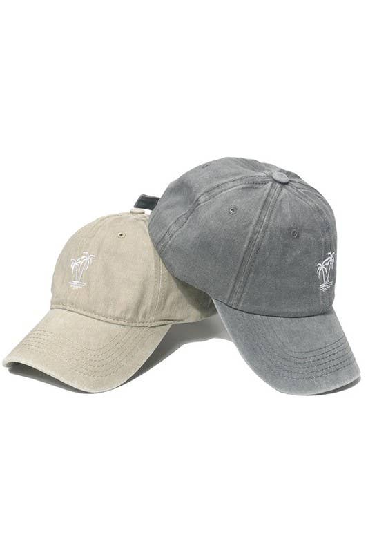 Soft Top Baseball Cap, Coconut Tree Design