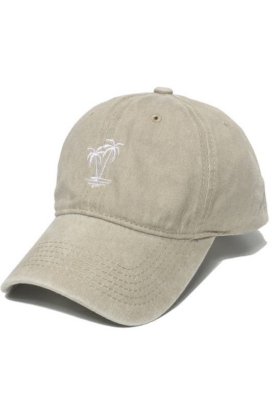 Soft Top Baseball Cap, Coconut Tree Design