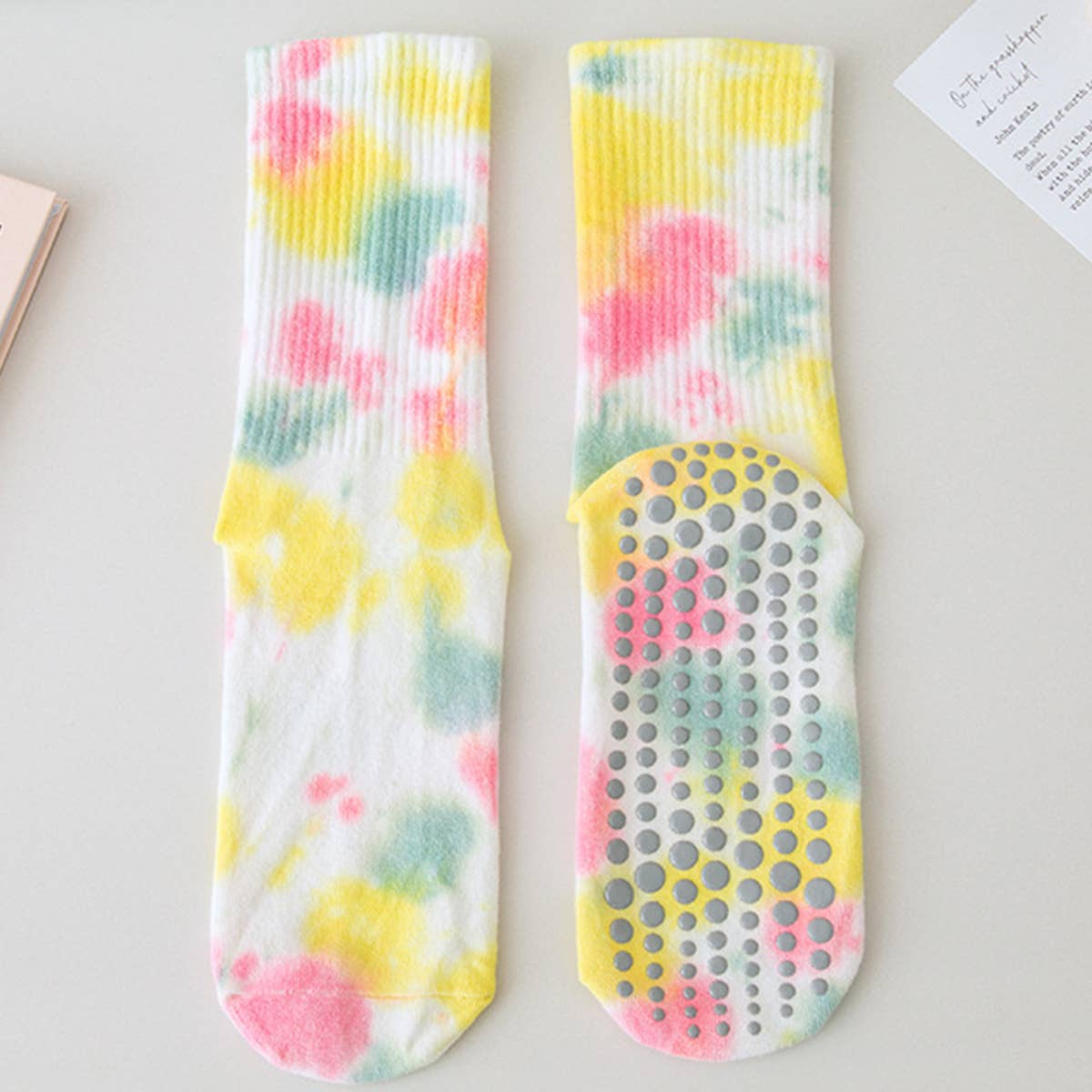 Pilates anti-slip socks for women middle tube