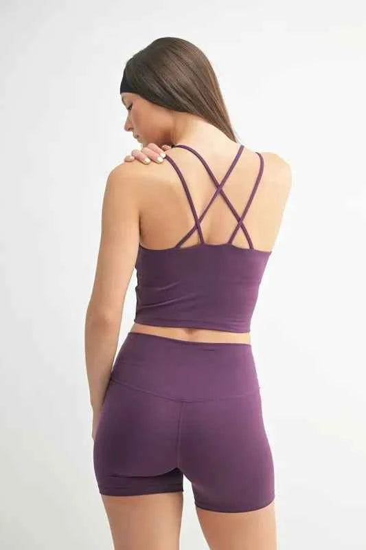 MONO B Venice Cloud Light Crisscross Sports Bra