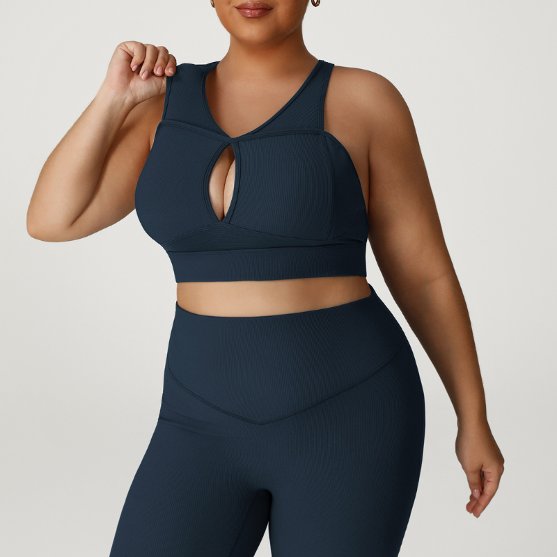 Women's Plus size wooden strength yoga sports bra