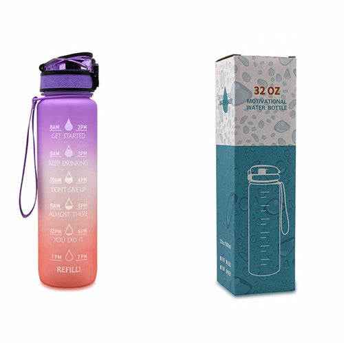 1L Tritan Water Bottle With Time Marker Bounce Cover