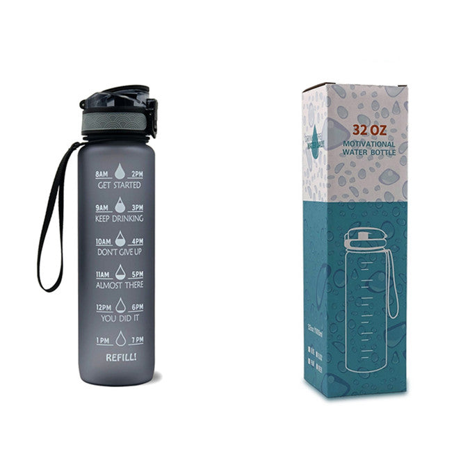 1L Tritan Water Bottle With Time Marker Bounce Cover