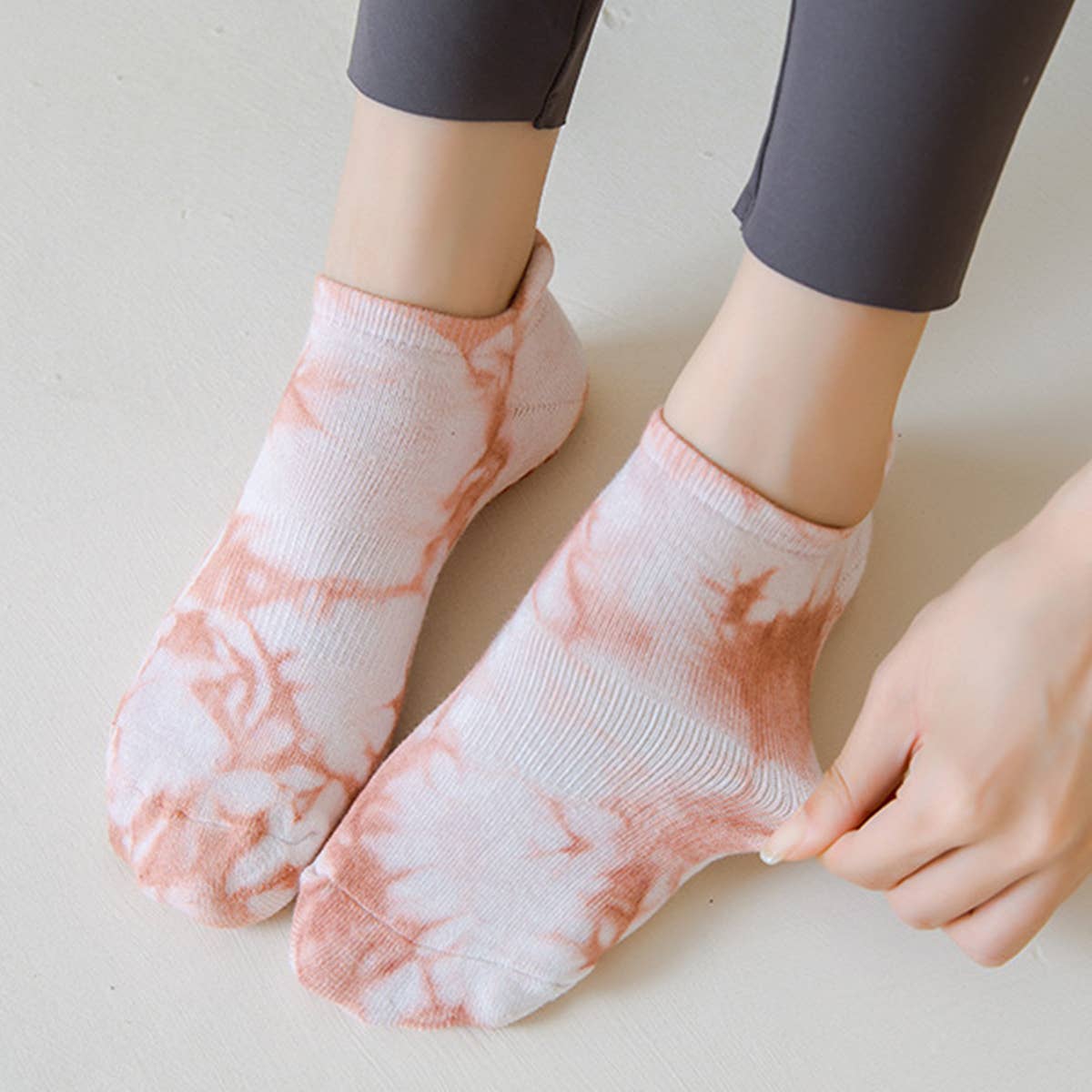 Women yoga anti-slip tie-dyed sports socks
