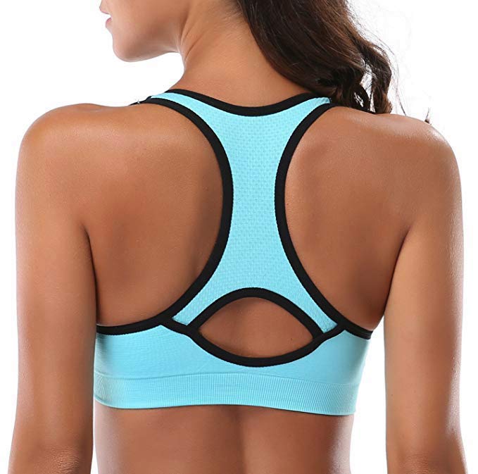 Women’s Stylish Racerback Athletic Sports Bra | Padded Seamless High I