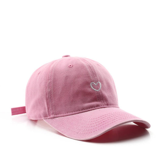 Vintage Washed Distressed Heart Embroidery Cap