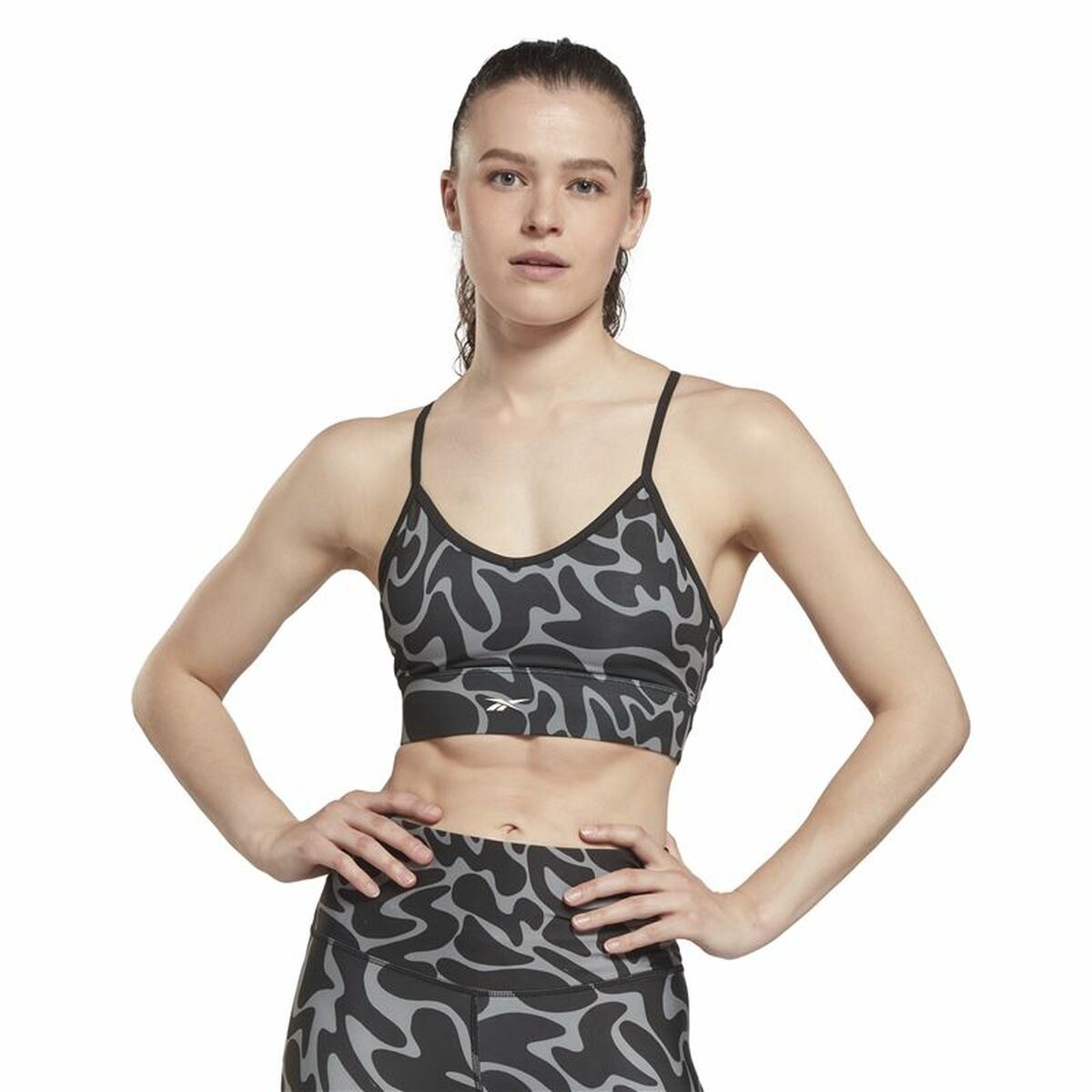 Sports Bra Reebok Workout Ready Black Grey