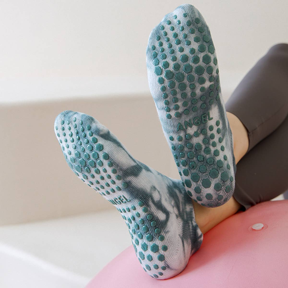 Women yoga anti-slip tie-dyed sports socks