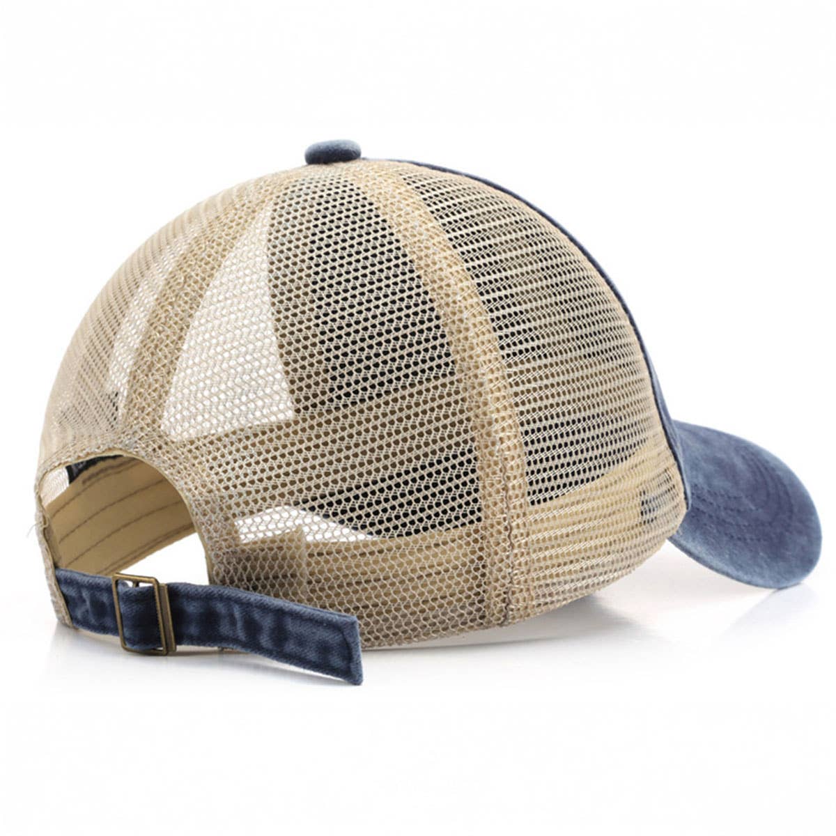Washed Cotton Denim Mesh Cap Breathable Sun Hat