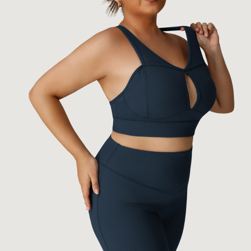 Women's Plus size wooden strength yoga sports bra