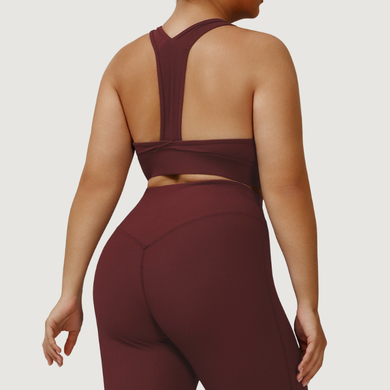 Women's Plus size wooden strength yoga sports bra