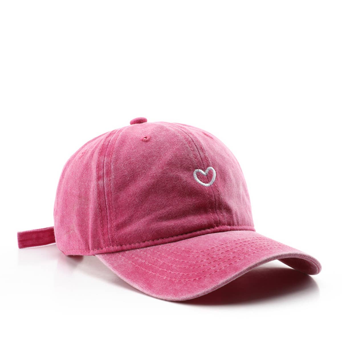 Vintage Washed Distressed Heart Embroidery Cap