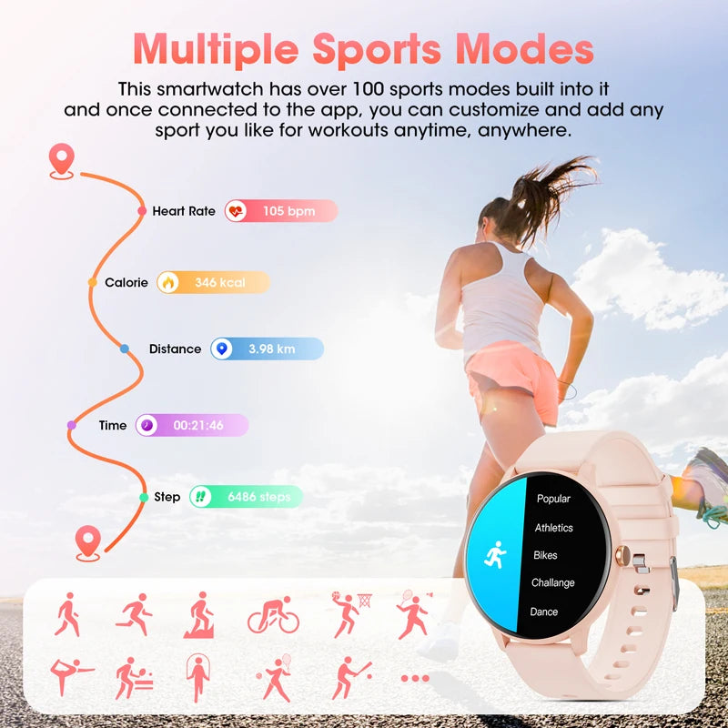 Karchilor 2024 Women'S Smartwatch Bluetooth Call 1.39 Touch Screen