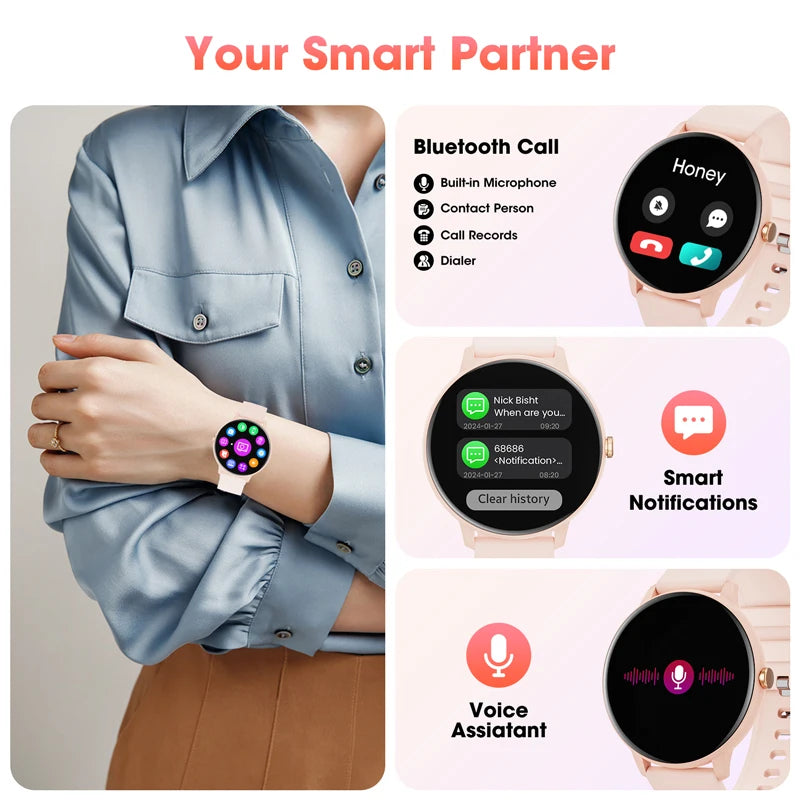 Karchilor 2024 Women'S Smartwatch Bluetooth Call 1.39 Touch Screen