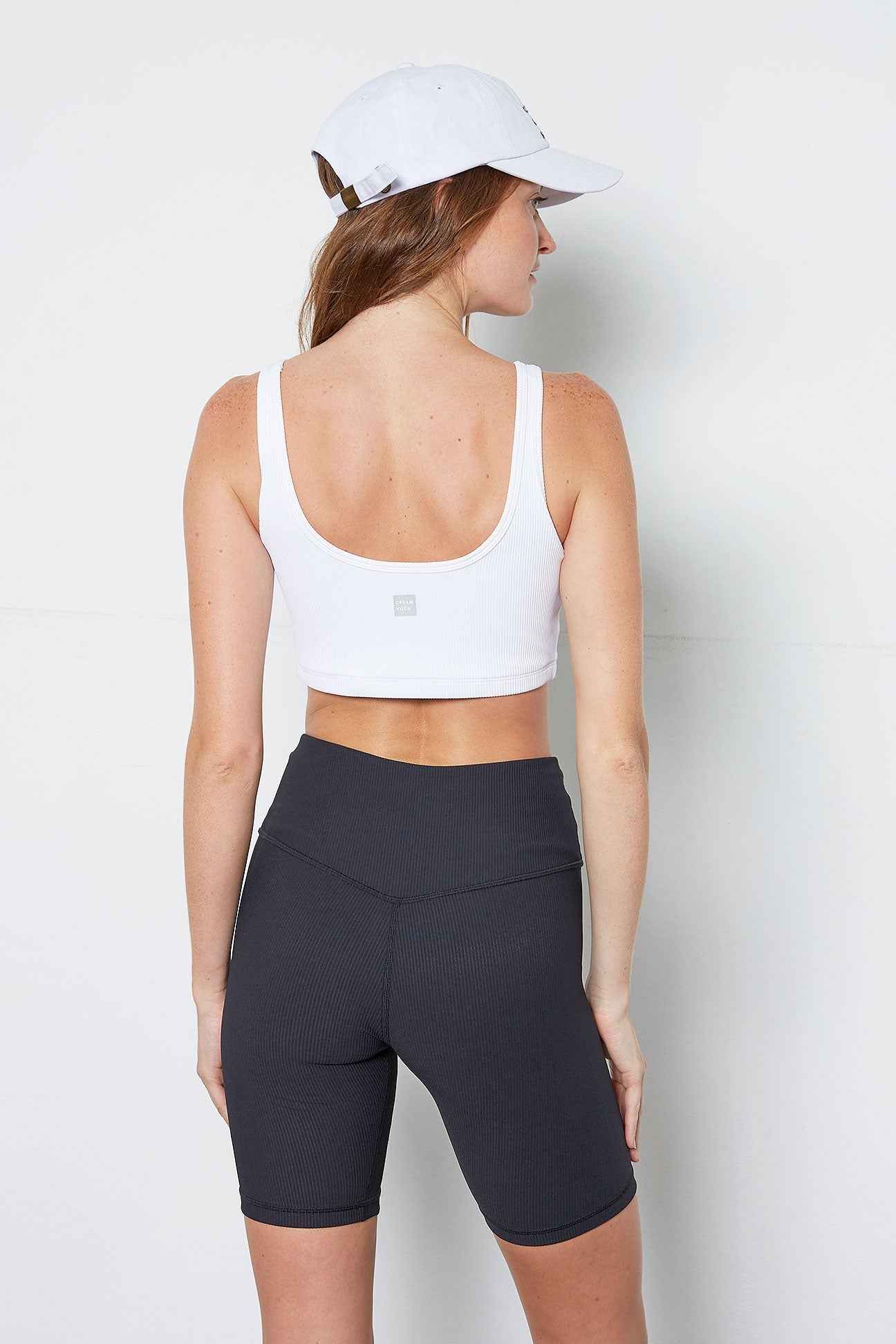 Scarlett ribbed sports bra white