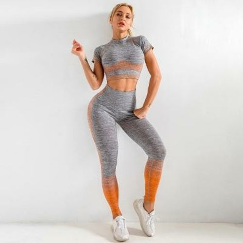 EP Sport Set Women Seamless Yoga Set Women Gym Clothes Long Sleeve