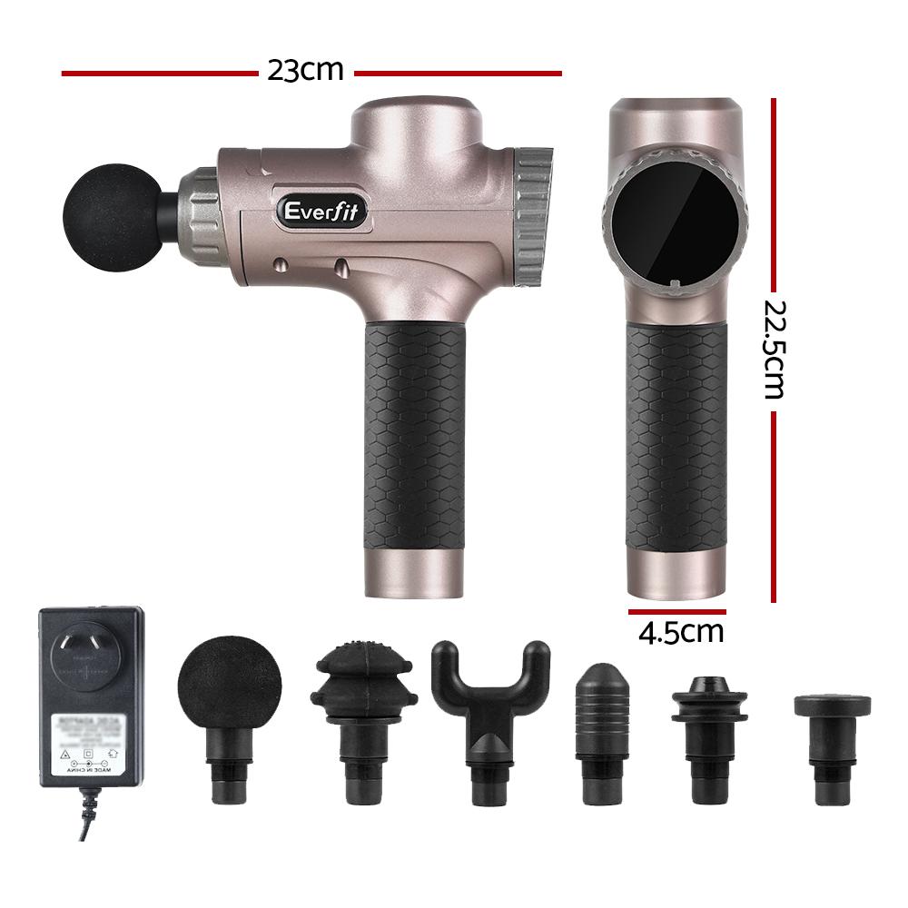 Everfit Massage Gun 30 Speed 6 Heads Vibration Muscle Massager