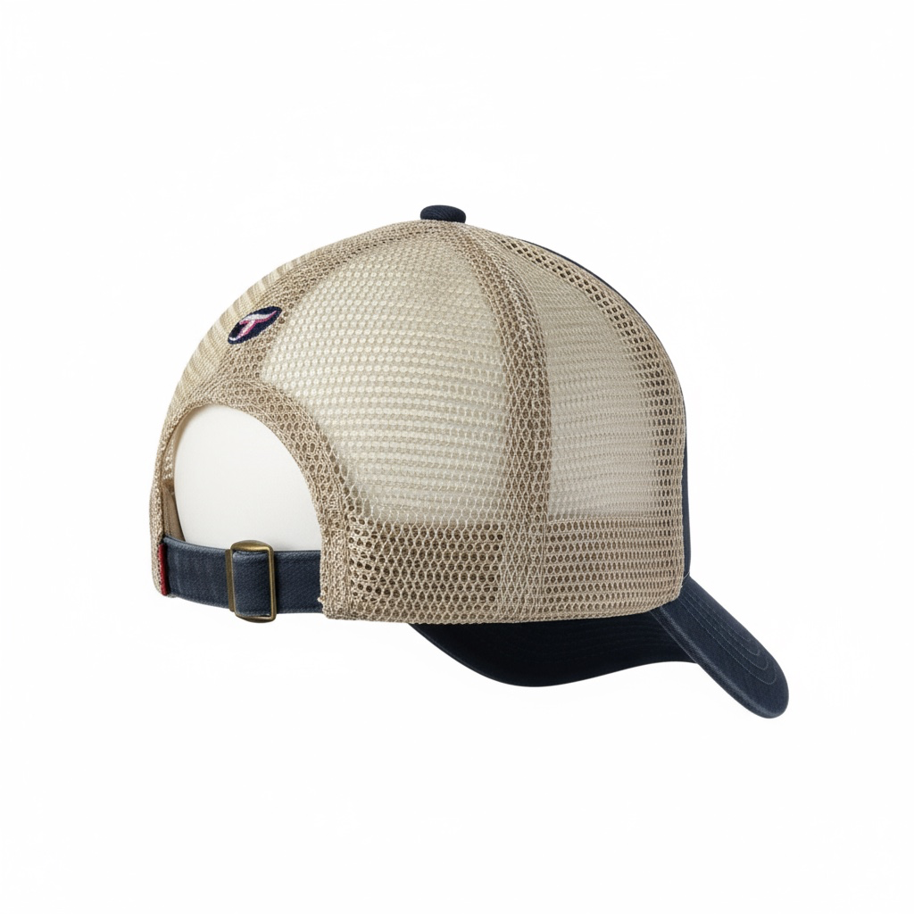 Washed Cotton Denim Mesh Cap Breathable Sun Hat