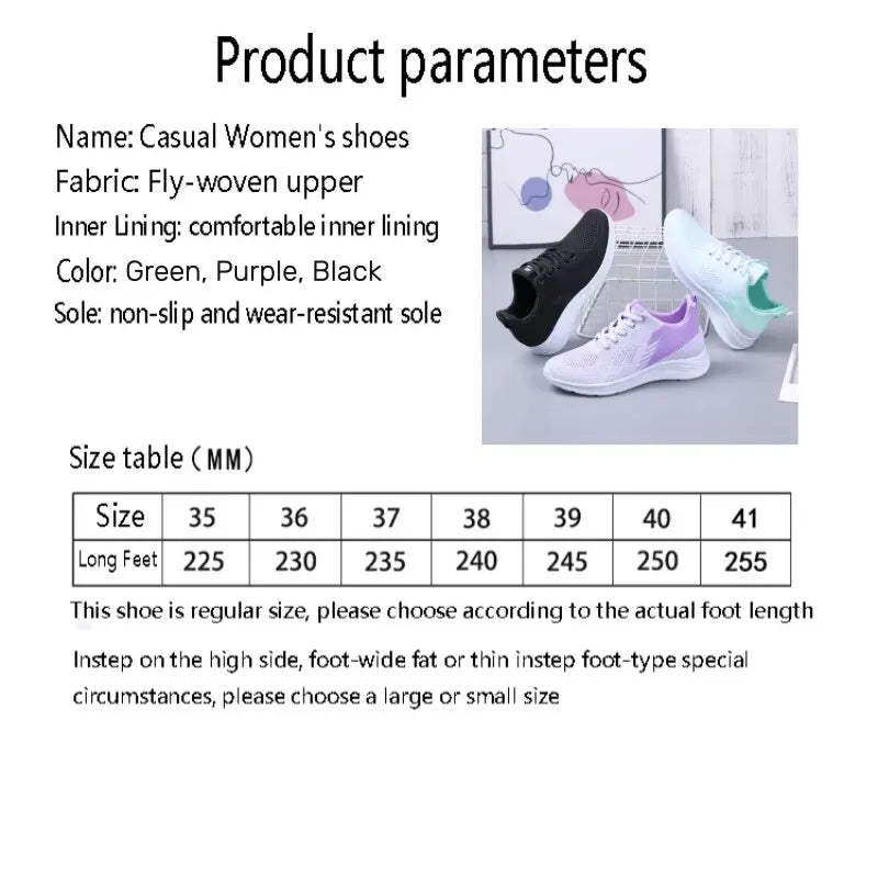 Spring New Women's Flying Weave Mesh Sport Casual Lightweight Soft