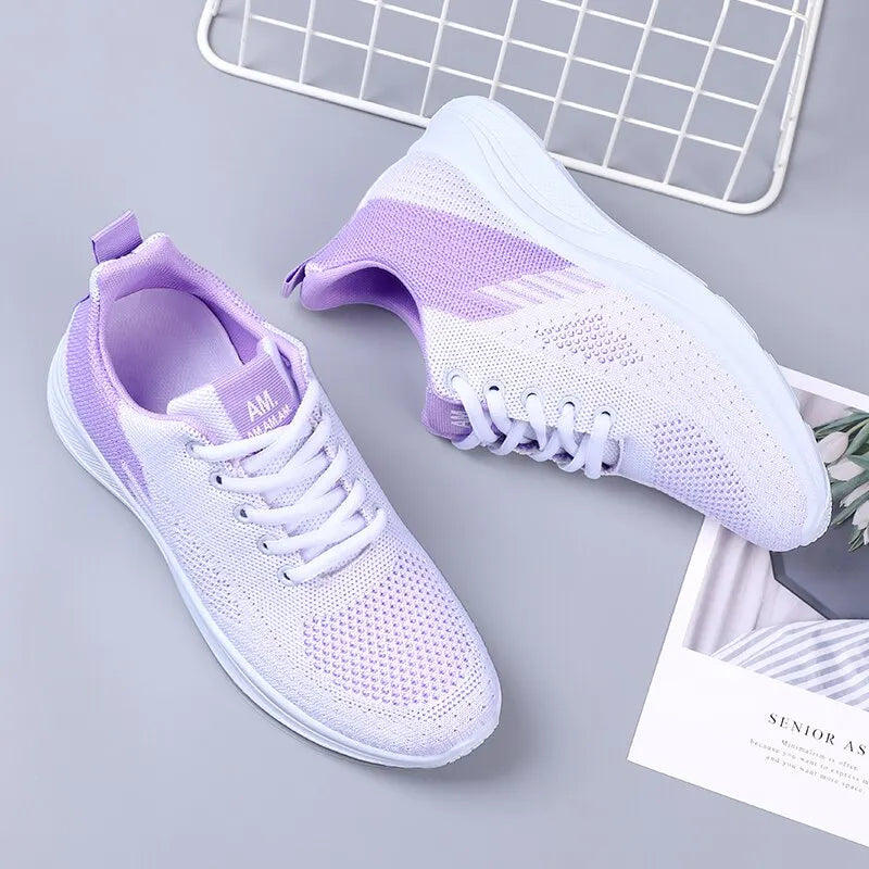 Spring New Women's Flying Weave Mesh Sport Casual Lightweight Soft