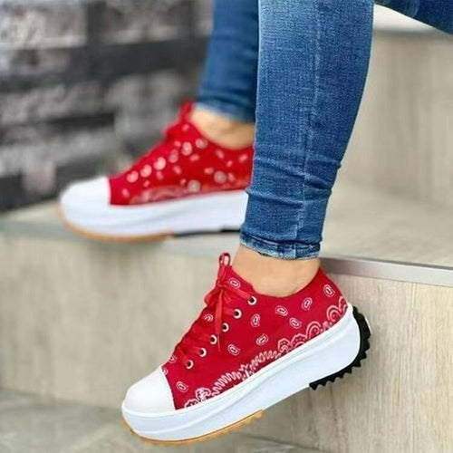 Fashion Pattern Canvas Women Sneakers Casual Sport Shoes