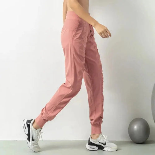 Fabric Drawstring Running Sport Joggers Women Quick Dry Athletic Gym