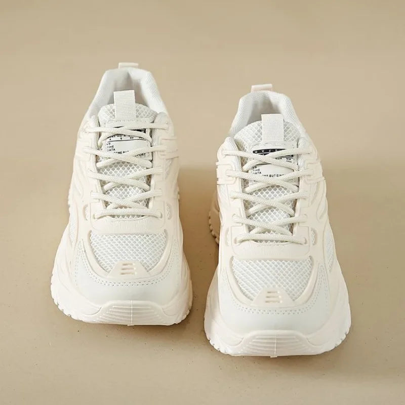 White Sneakers Women 2024 New Leather Chunky Sneakers Women's Sports