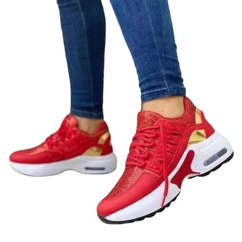 Fashion Woman Vulcanize Platform Casual Sneakers Women Flats Mesh