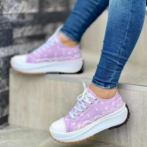 Fashion Pattern Canvas Women Sneakers Casual Sport Shoes