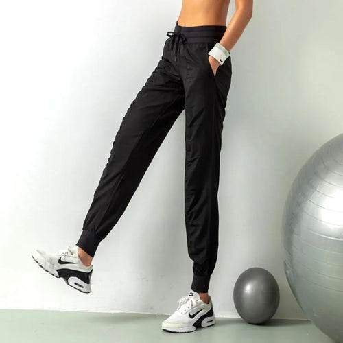 Fabric Drawstring Running Sport Joggers Women Quick Dry Athletic Gym