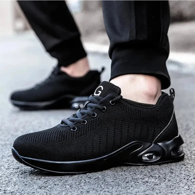 Air Cushion Work Safety Shoes For Men Women Breathable Work Sneakers