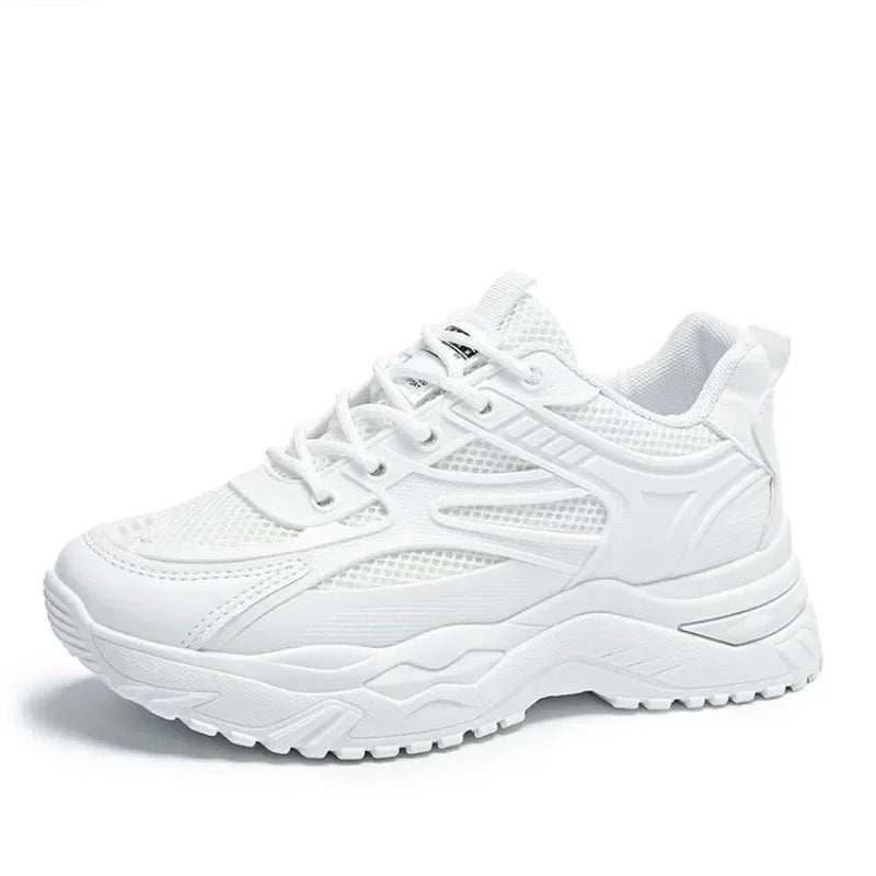 White Sneakers Women 2024 New Leather Chunky Sneakers Women's Sports