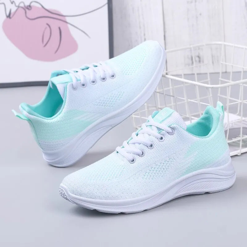 Spring New Women's Flying Weave Mesh Sport Casual Lightweight Soft