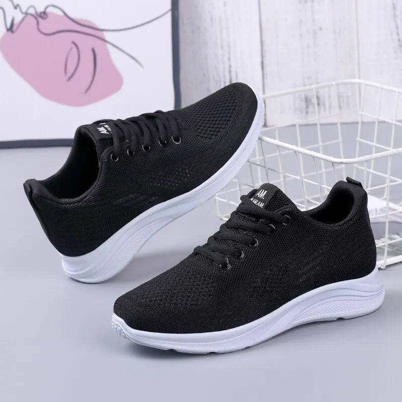 Spring New Women's Flying Weave Mesh Sport Casual Lightweight Soft