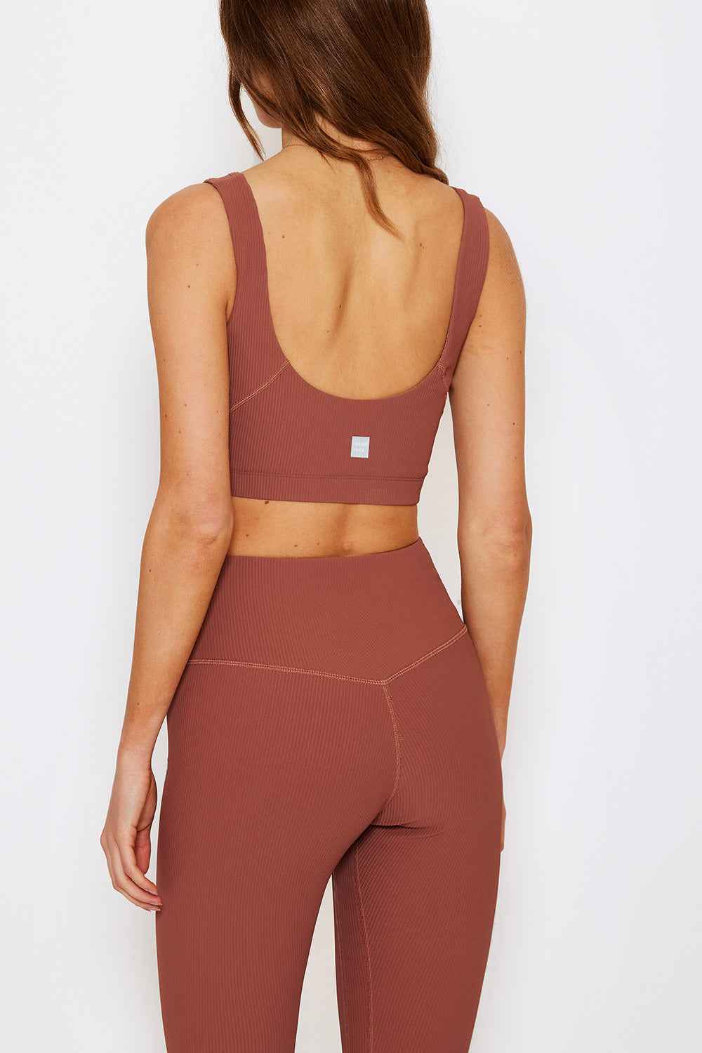 Venesa ribbed bustier sports bra rose taupe
