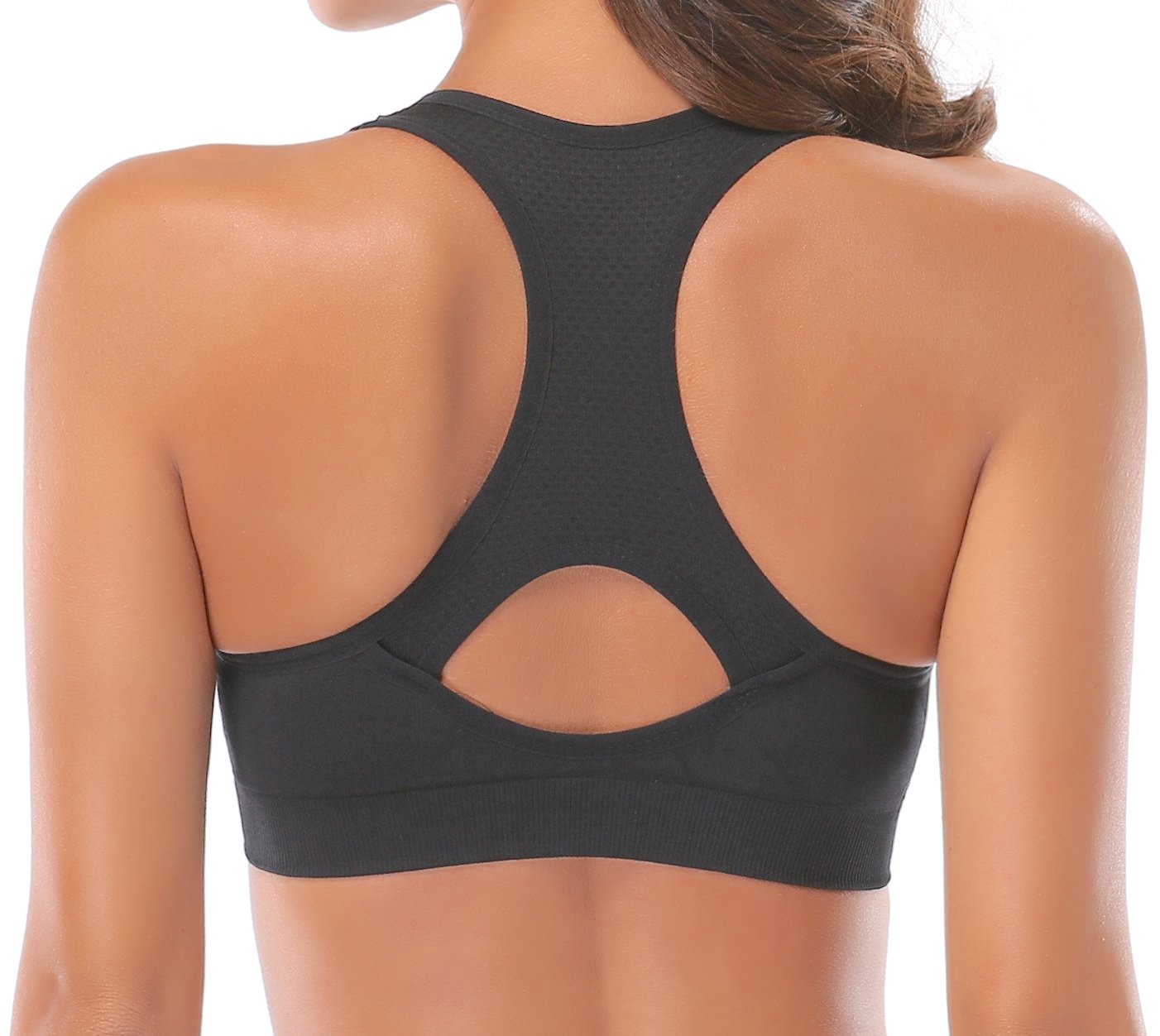 Women’s Stylish Racerback Athletic Sports Bra | Padded Seamless High I