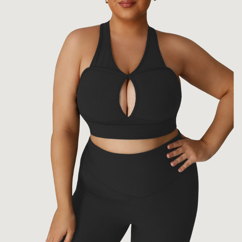 Women's Plus size wooden strength yoga sports bra