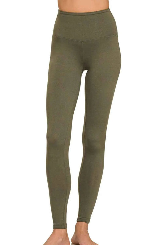 Zenana Premium Microfiber Wide Waistband Leggings
