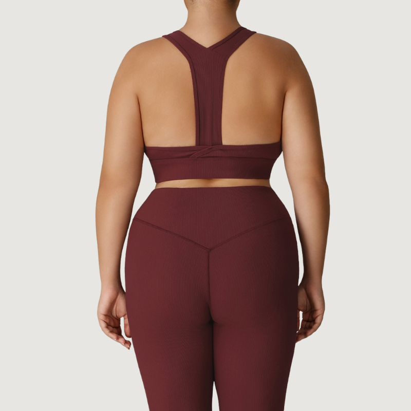 Women's Plus size wooden strength yoga sports bra